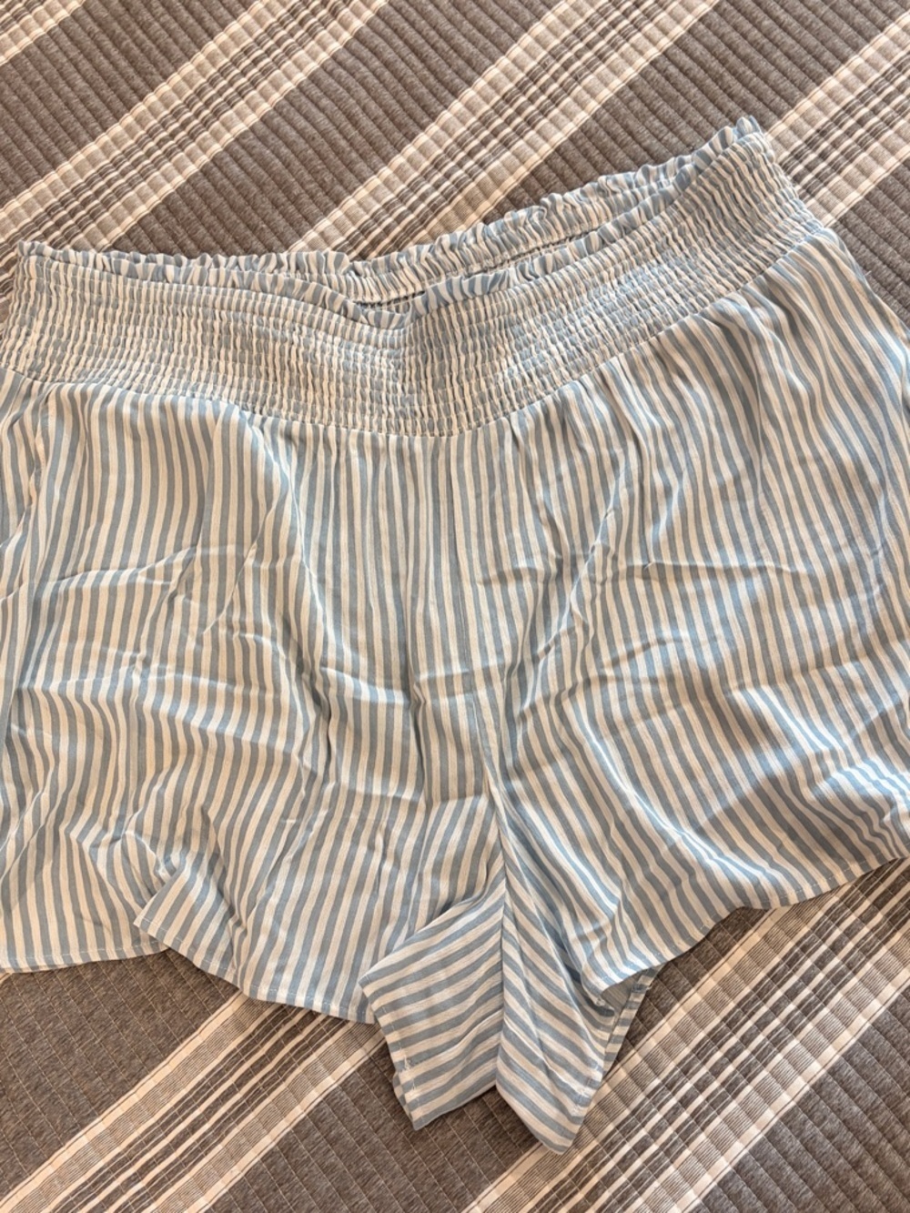 NWOT Torrid Women’s Plus Size 4X Light Blue & White Striped Elastic Waist Shorts